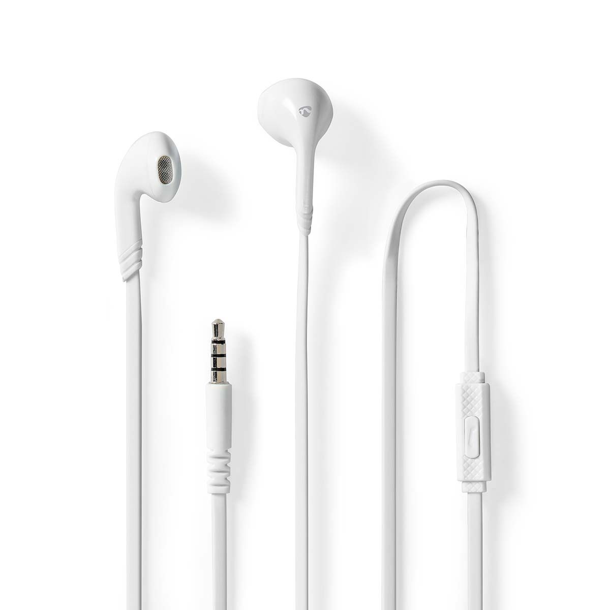 Nedis 3.5mm Cable Headphones with Integrated Microphone, 1.20m - White
