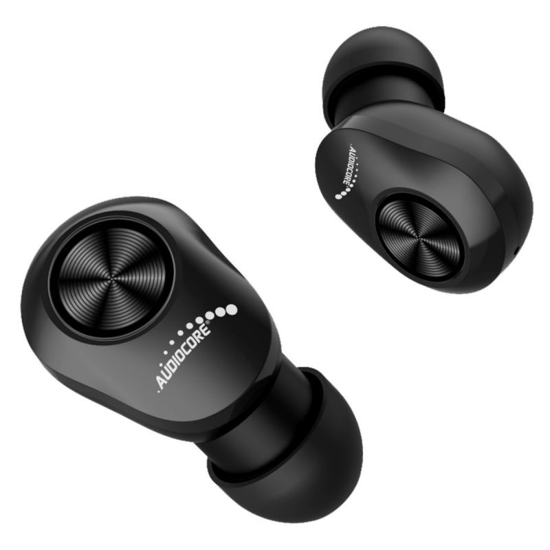 Audiocore AC580 TWS Bluetooth In-Ear Headphones with Charging Case and Integrated Microphone Touch Technology (NC, Wireless), Earbuds, Black