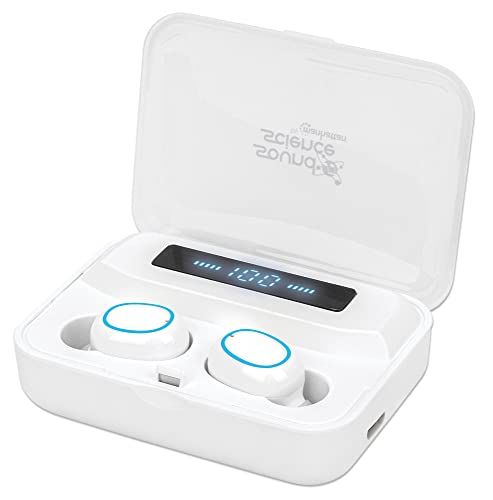Manhattan Sound Science Wireless Headphones (20h), Earbuds, White