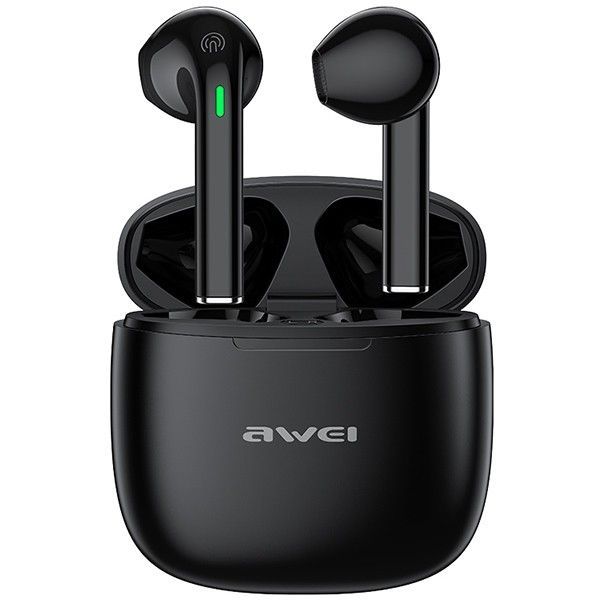 Awei T26 Pro Bluetooth 5.3 True Wireless Earbuds + Charging Station, Black (Wireless), Headphones