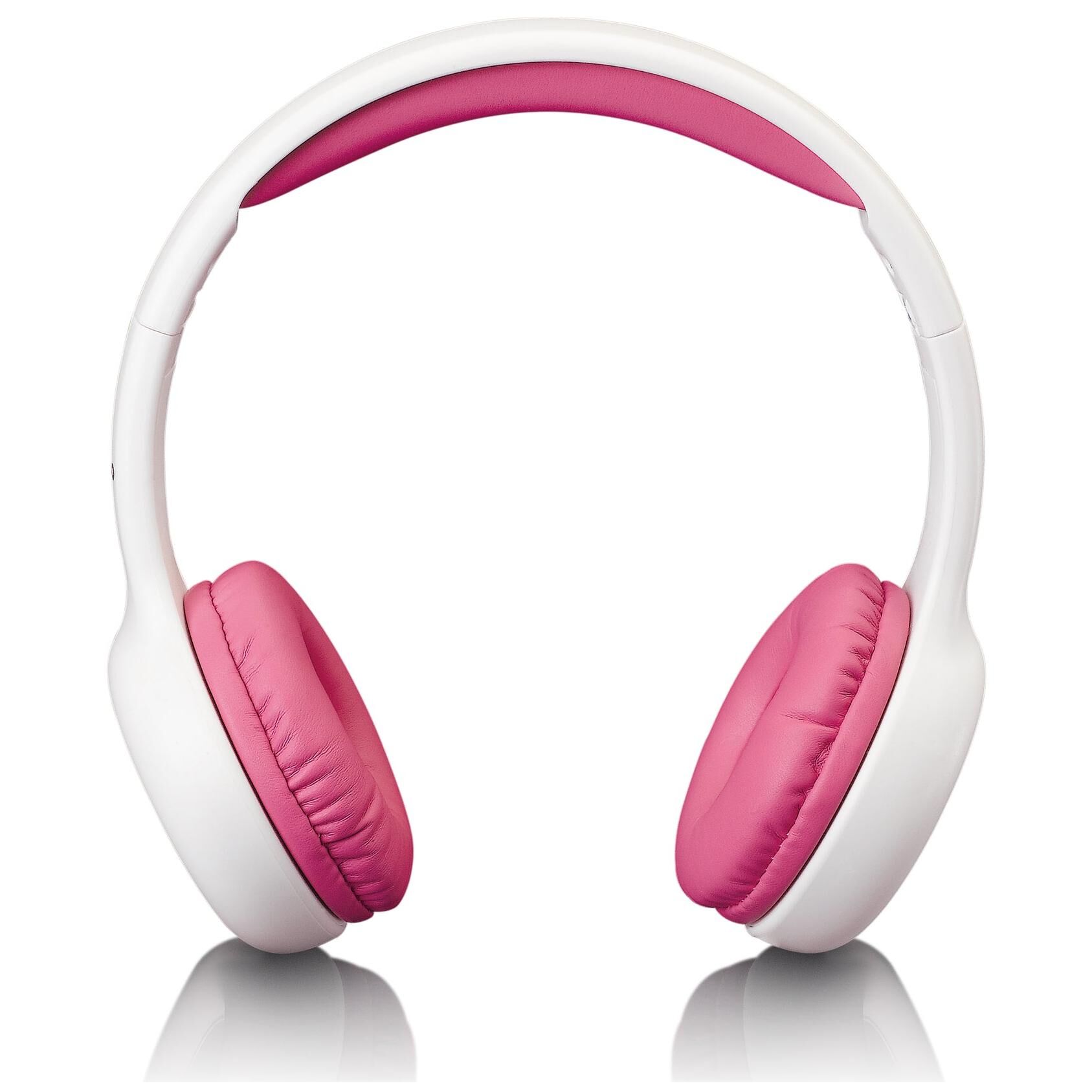 Lenco Wired On-Ear Headphones, Pink and White