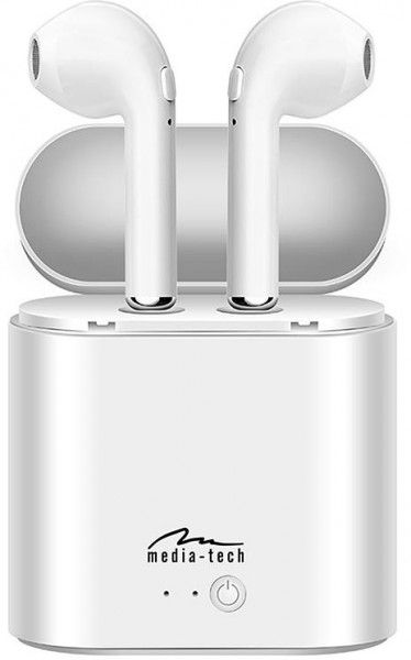 Media-Tech MT3589W R-Phones TWS Earbuds - White (No Noise Cancellation, Wireless)