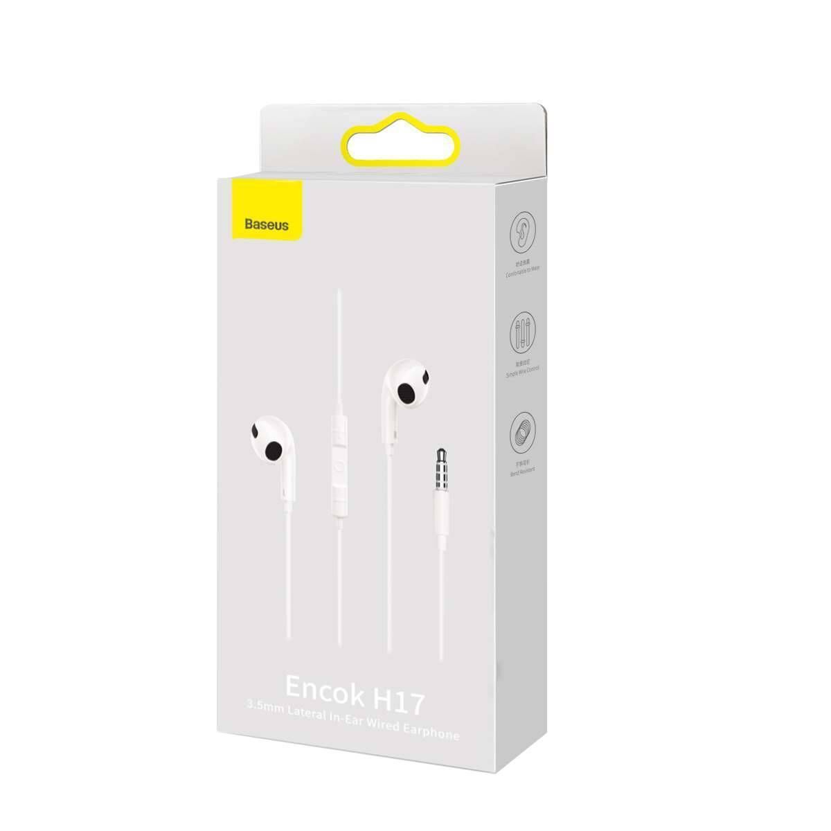 Baseus Encok 3.5mm Stereo Earphones H17 White
