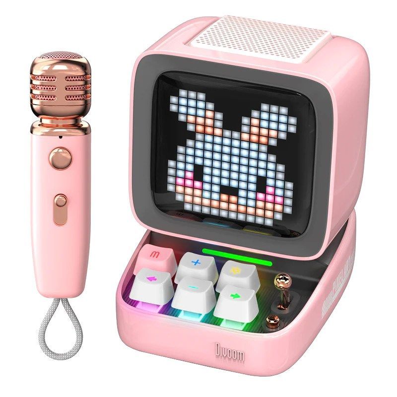 Divoom DitooMicpink (8"), Bluetooth Speaker, Pink, Green