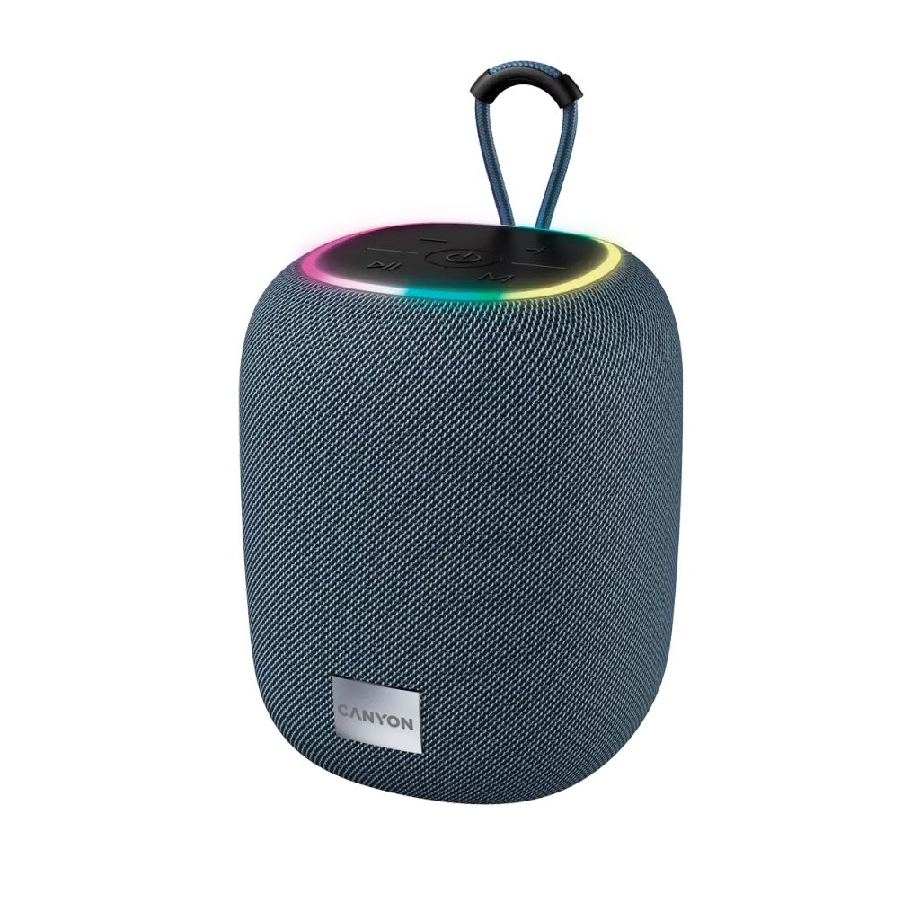 Canyon Bluetooth Speaker, 10W, RGB Light, Bluetooth 5.2, 1800mAh Battery, Type-C USB, TF Card Support