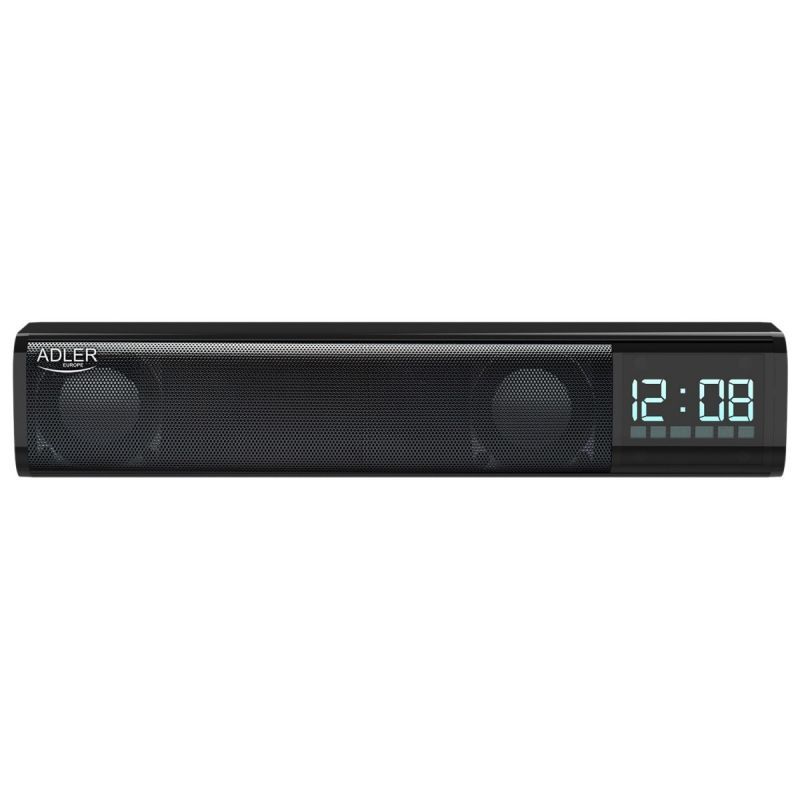 Adler AD 1191 Clock Speaker, Black (15h Playtime, Battery Operation), Bluetooth Speaker, Black