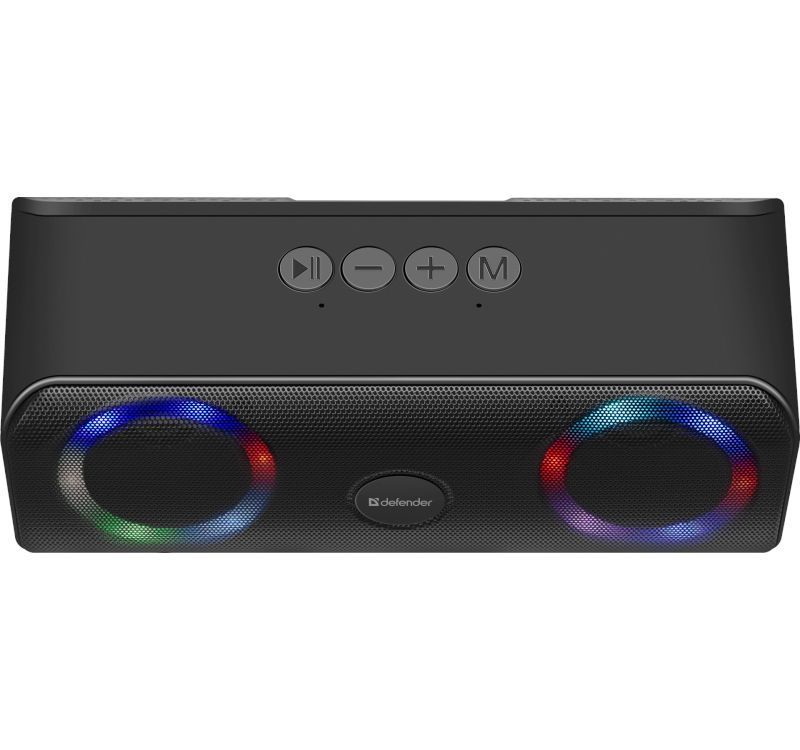 Altavoz Defender Q1 10W Bluetooth (3h, alcance de 10m, con batería), altavoz estéreo de 2.0 canales, negro