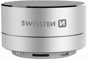 Swissten i-Metal Bluetooth Speaker (Silver, 2.5h, USB Charging)