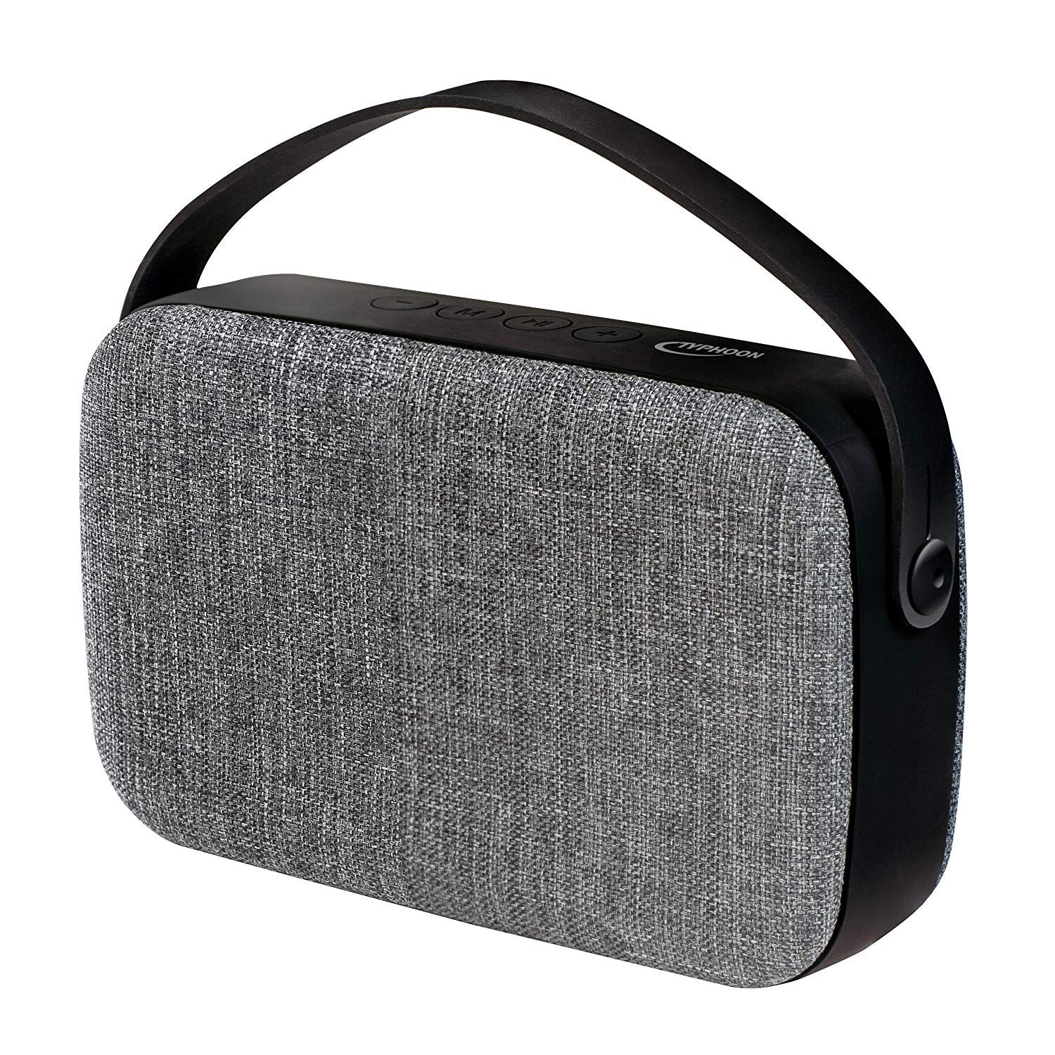 Altavoces LogiLink Typhoon, XL, Bluetooth 4.2, revestimiento de tela, negro plateado