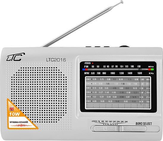 LTC Radio LTC 2016 Wilga (MF, FM) - Portable Radio with Rechargeable Battery and USB/SD Card Support