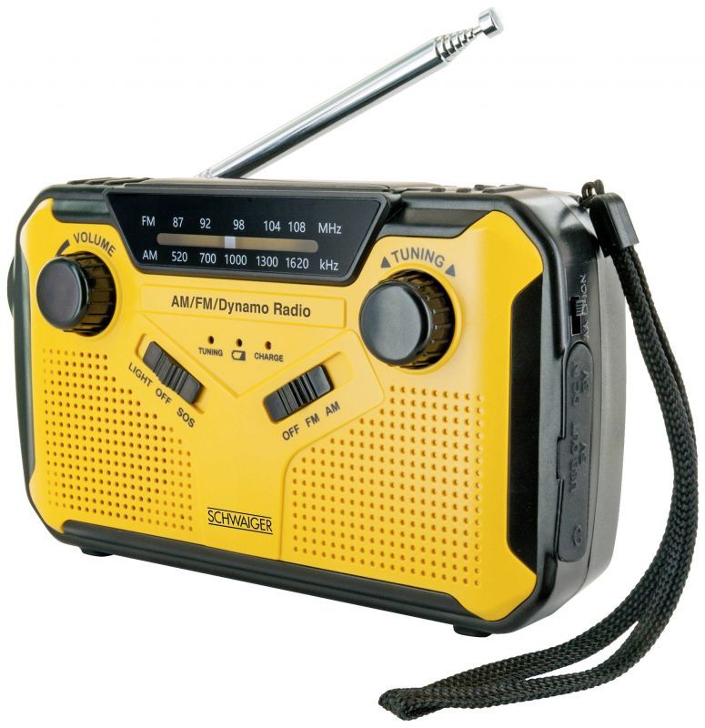 Schwaiger Solar Handcrank Radio with LED Light (FM, AM)