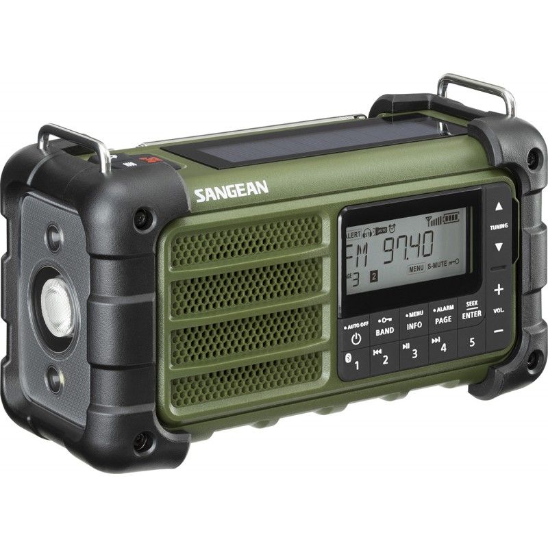 Sangean MMR-99 AM/FM Radio, Bluetooth, Solar, Waterproof, Green