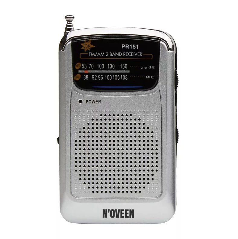 Noveen Radio PR151 (FM, AM), Silver, Black