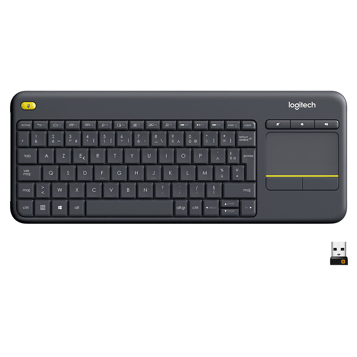 Logitech Wireless Touch Keyboard K400 Plus (Noir)