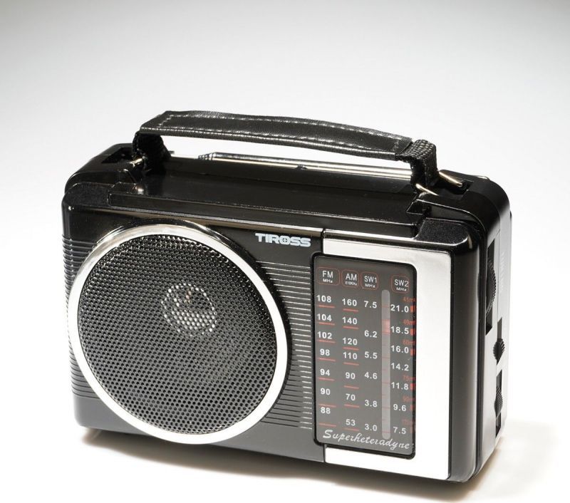Tiross TS-460 Portable Radio, Silver and Black