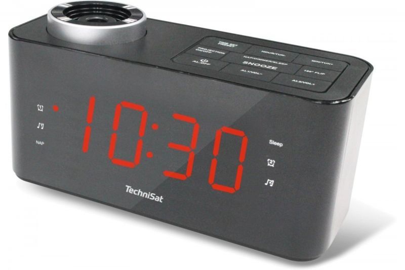 TechniSat DIGICLOCK 3 Digital Table Clock, Black (FM Radio)