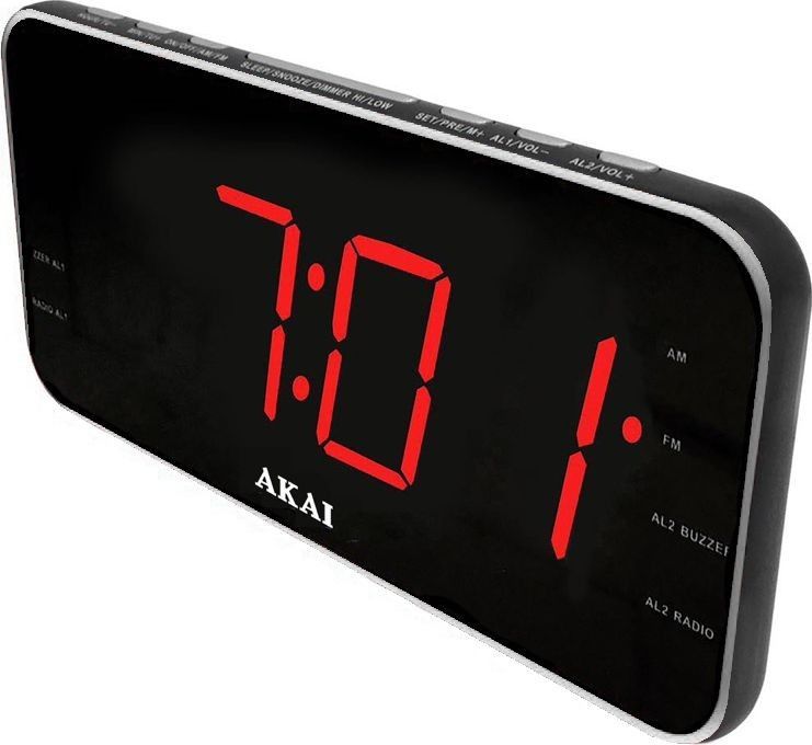 Akai Professional Digital Clock Radio ACR-3899 (FM, AM, PLL) - Black