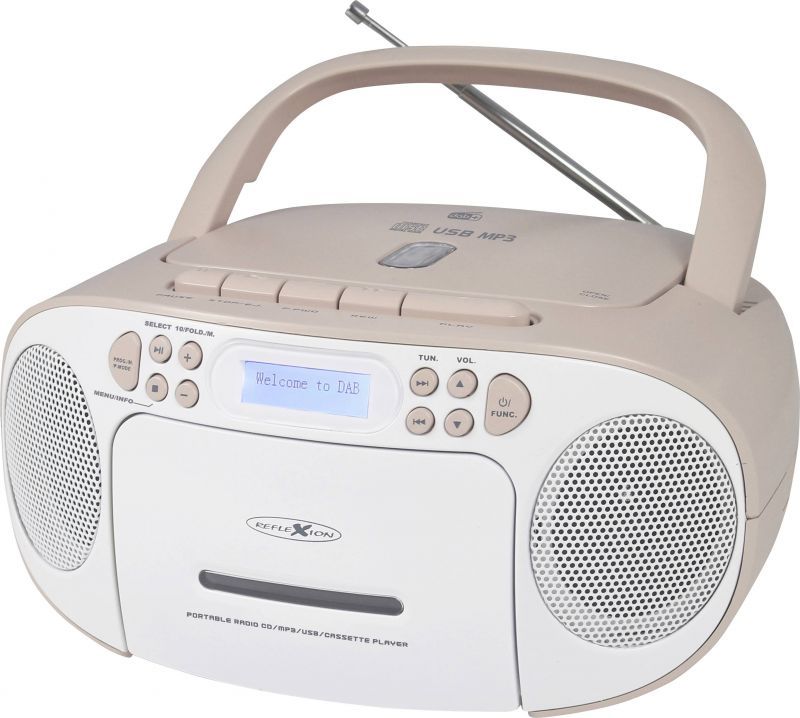 Reflexion CD Radio Boombox (DAB+ DAB, VHF) - White & Pink