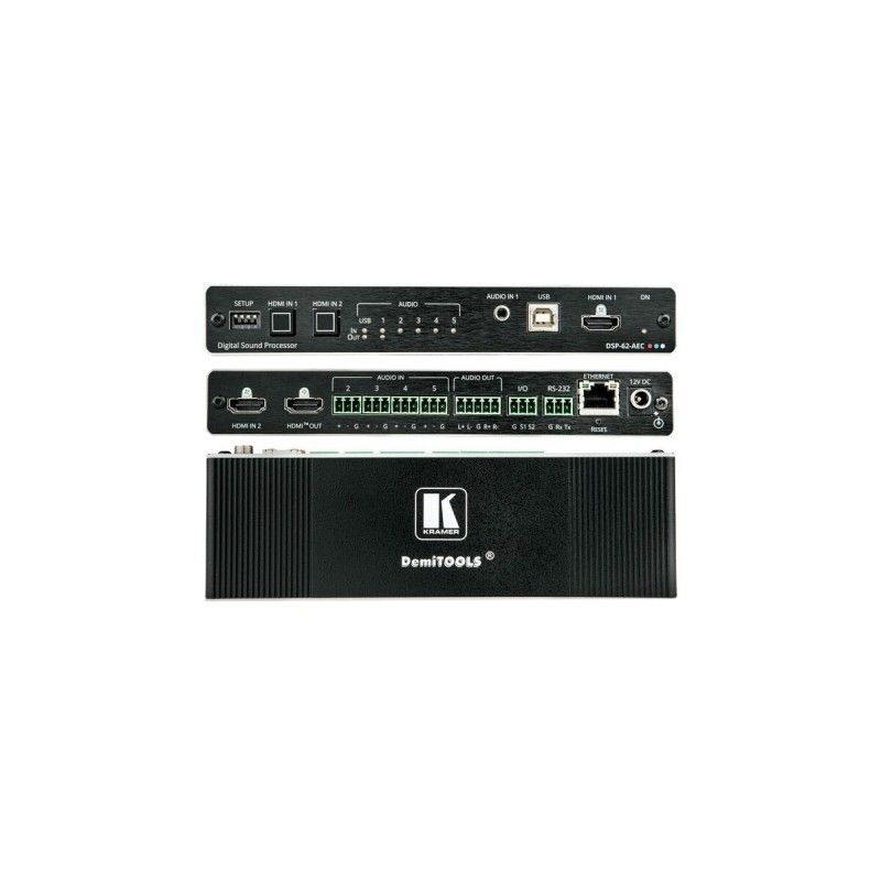 Kramer XSPerience DSP-62-AEC - 6x2 Audio Matrix Switch, Black