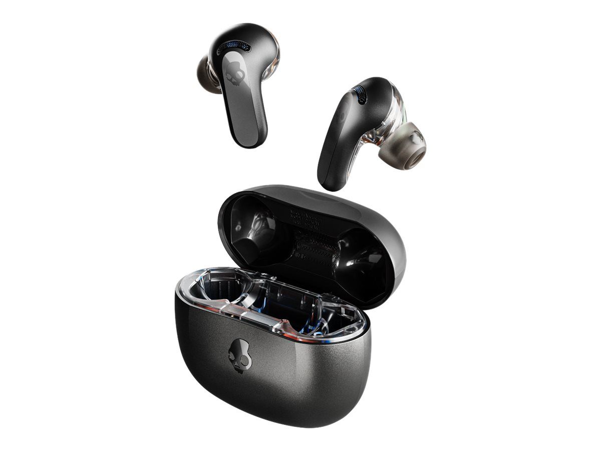Skullcandy Rail - Wireless Headphones with Microphone - In-Ear - Bluetooth - Active Noise Cancellation - Matte Black