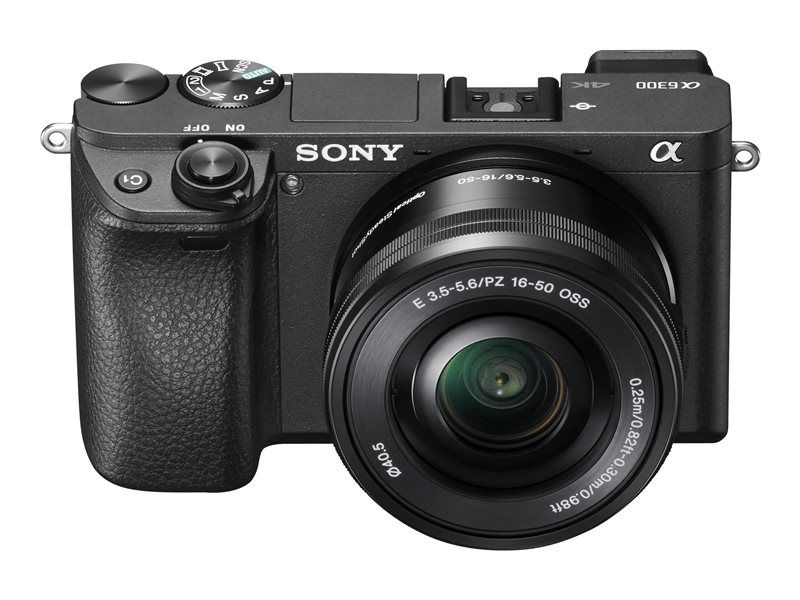 Sony a6300 - Digital Camera - Mirrorless - 24.2 MP - APS-C - 4K/30fps - 3x Optical Zoom Lens 16-50mm - Wi-Fi, NFC - Black
