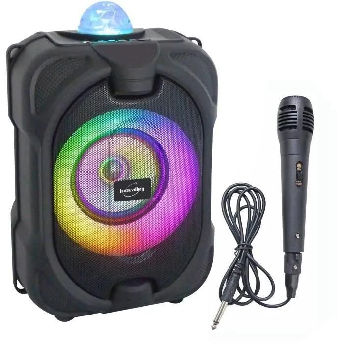 Altavoz Bluetooth iluminado Inovalley KARAOKE 150W PACKSOUND DANCE CUBE 44