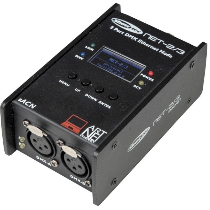 Node de poche Artnet à 2 canaux Showtec