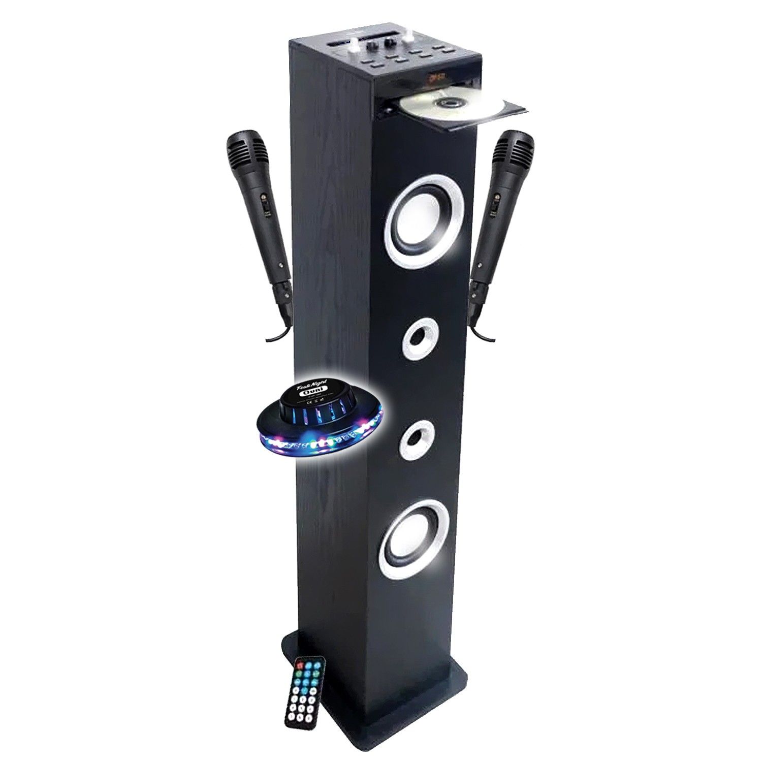 Inovalley HP49CD Bluetooth Speaker Tower with CD Player and Karaoke Function