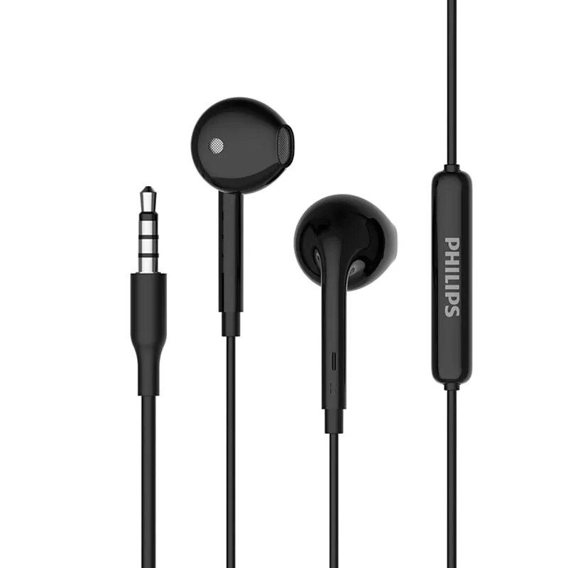 Rainbow Semi-In-Ear Wired Headphones with Microphone - Black