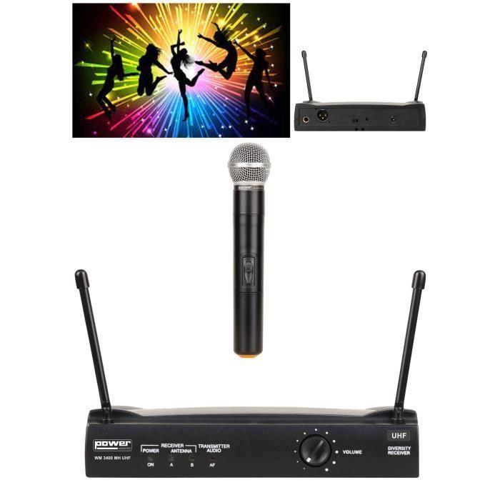 Micro sans fil Power WM3400 MH - 826 MHz UHF - Dynamique unidirectionnel - Installation facile