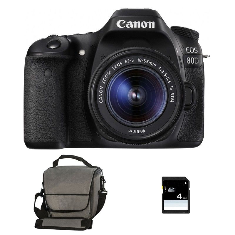 Canon EOS 80D + 18-55 IS STM 3-Year Warranty + Bag + 4GB SD Card
