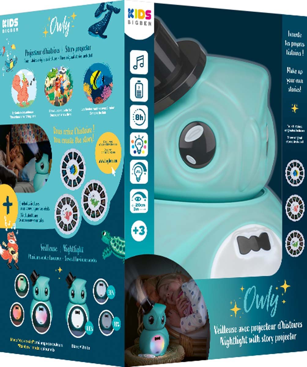 Proyector y linterna nocturna azul Bigben STORYTELLERBL
