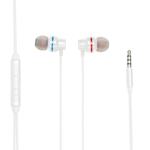 WE In-Ear Headphones with Control Box and Built-in Microphone, 3.5mm Jack, White
