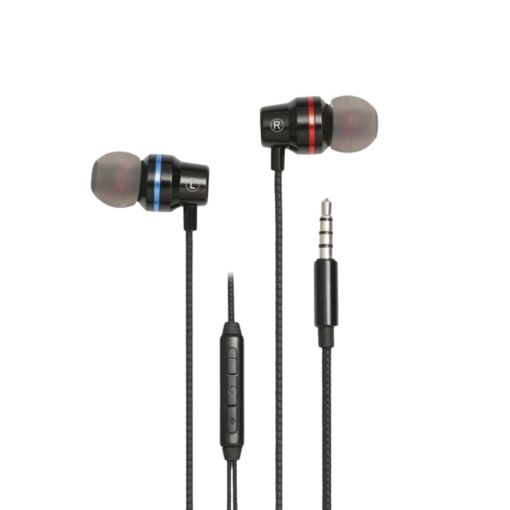 WE In-Ear Headphones with Control Box and Built-in Microphone, 3.5mm Jack, Black