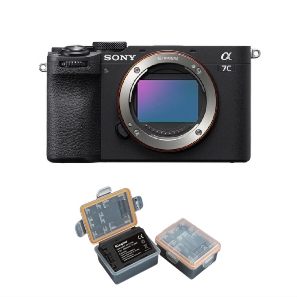 Sony a7C II 24.2MP Black Camera + 1 Kingma 2000mAh Battery (Sony NP-FZ100)