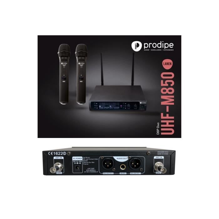 Prodipe DOUBLE Micro Main UHF PRO Wireless LCD DJ PARTY KARAOKE Duo
