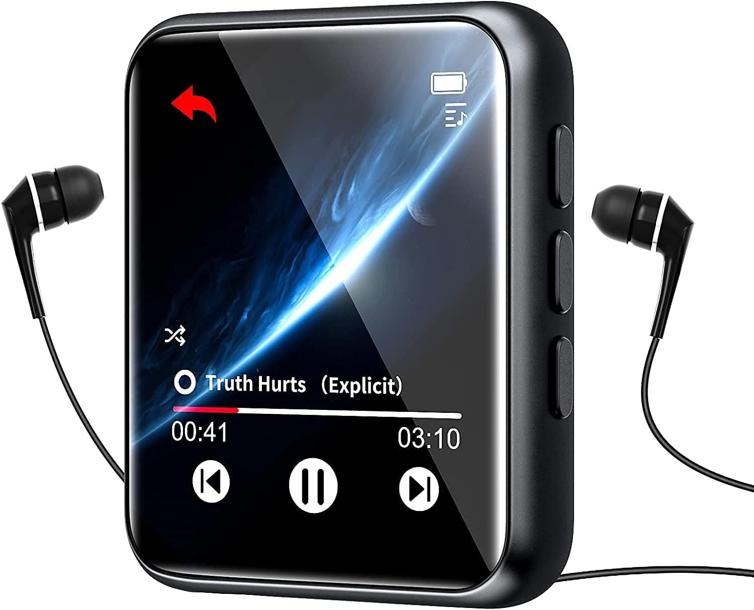 Vendos85 1.8-inch 32GB MP3 Player with Bluetooth 5.0 - Black