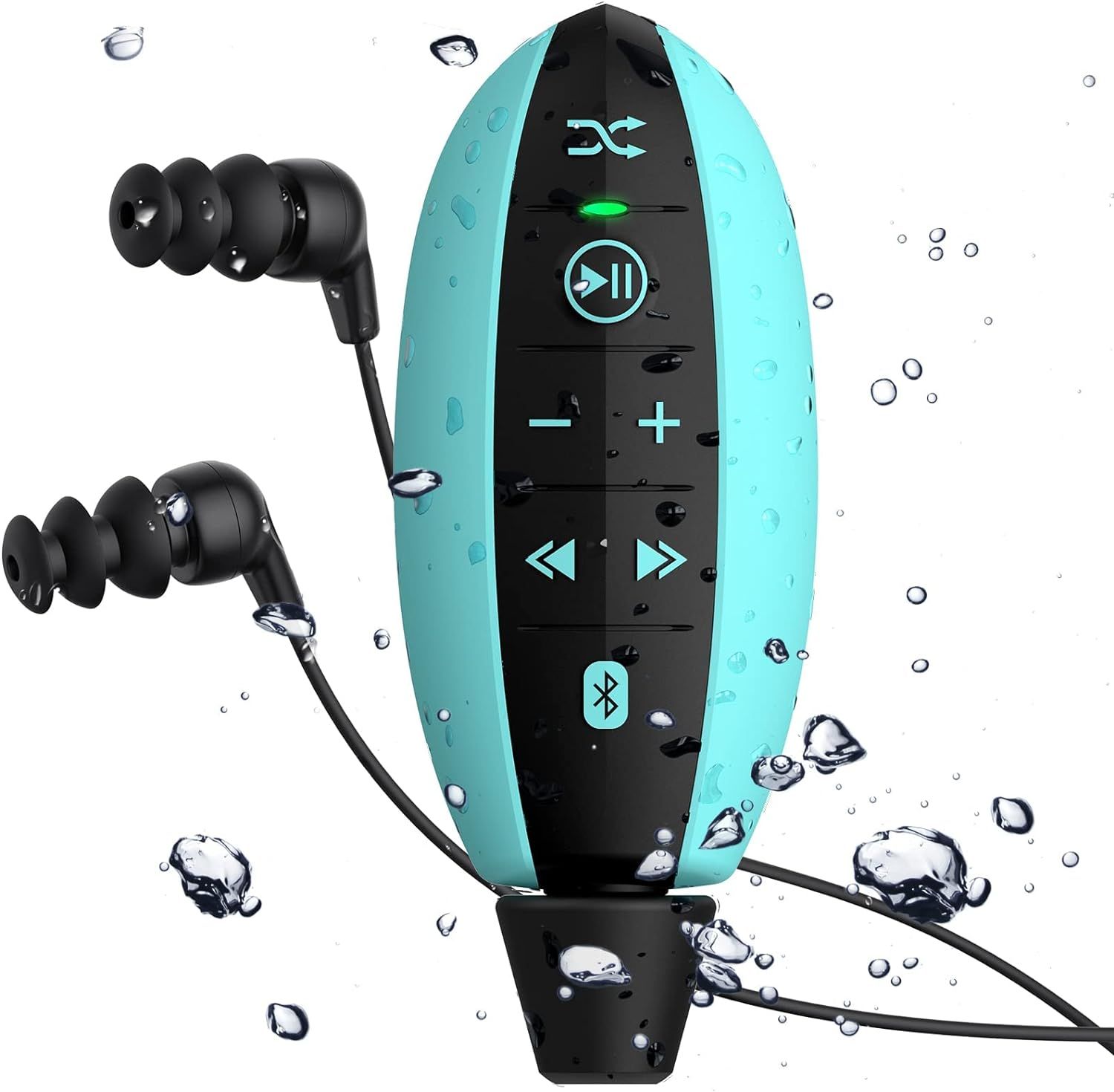 Vendos85 Waterproof Bluetooth MP3 Player with Clip - Blue (IPX8)
