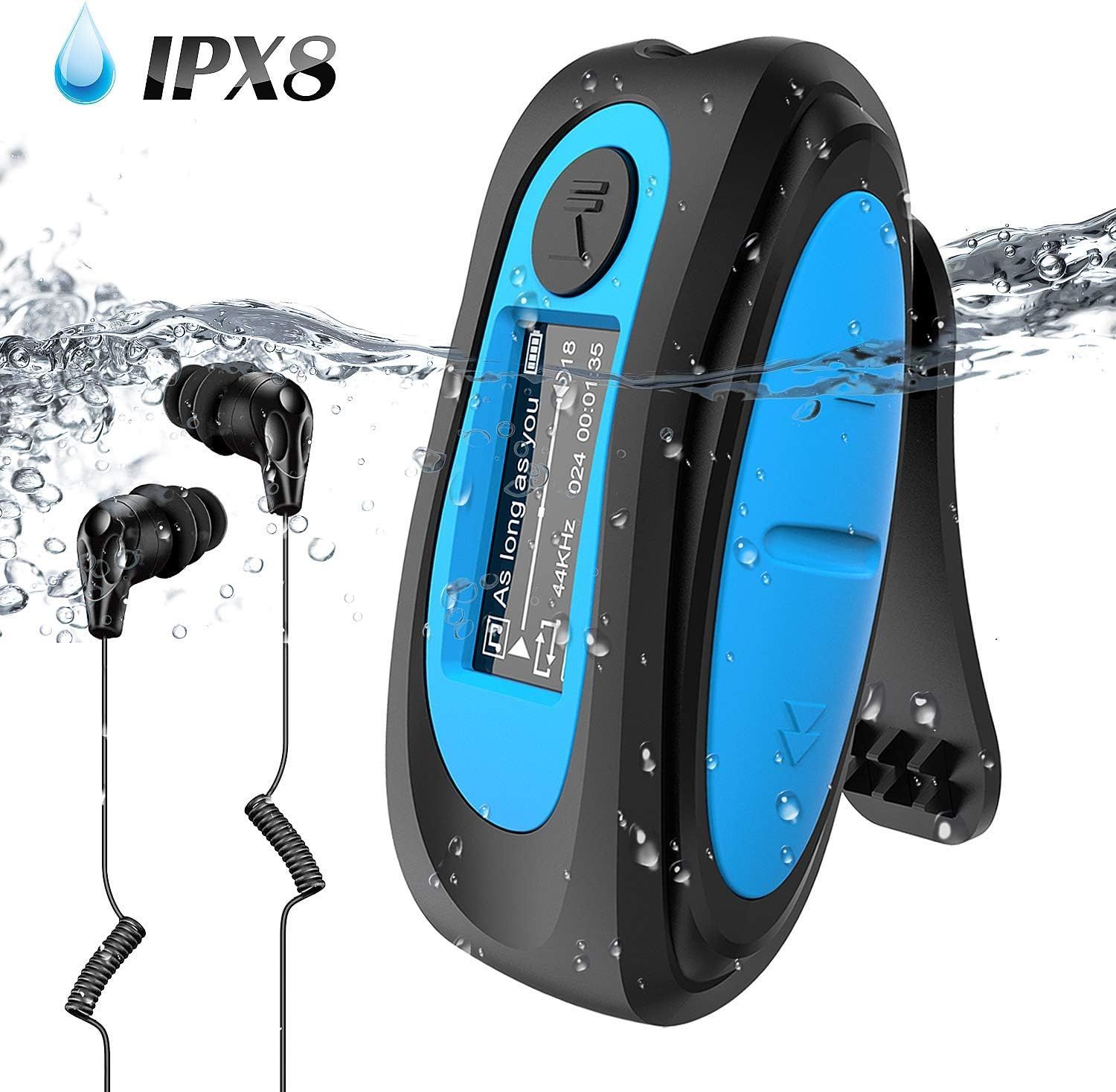 Vendos85 Waterproof Bluetooth MP3 Player with Clip - Deep Blue