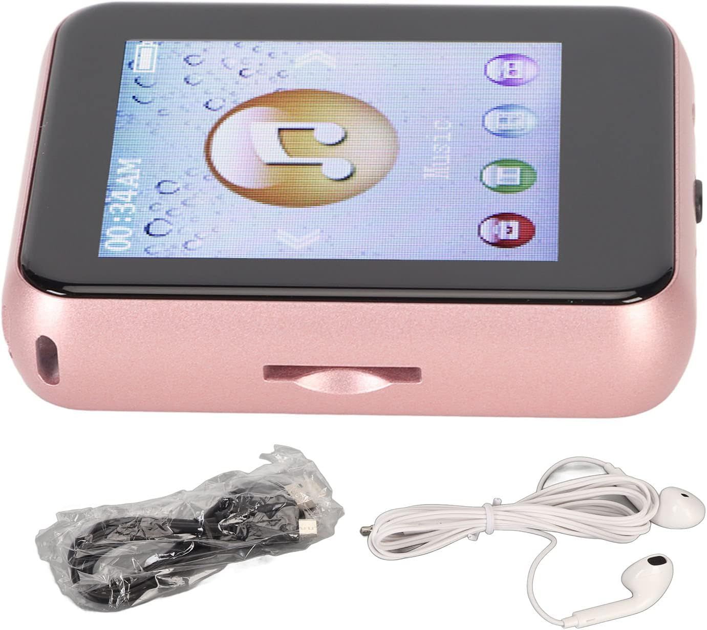 Bluetooth 5.0 MP3 Player with 1.8-inch Touch Screen - Pink