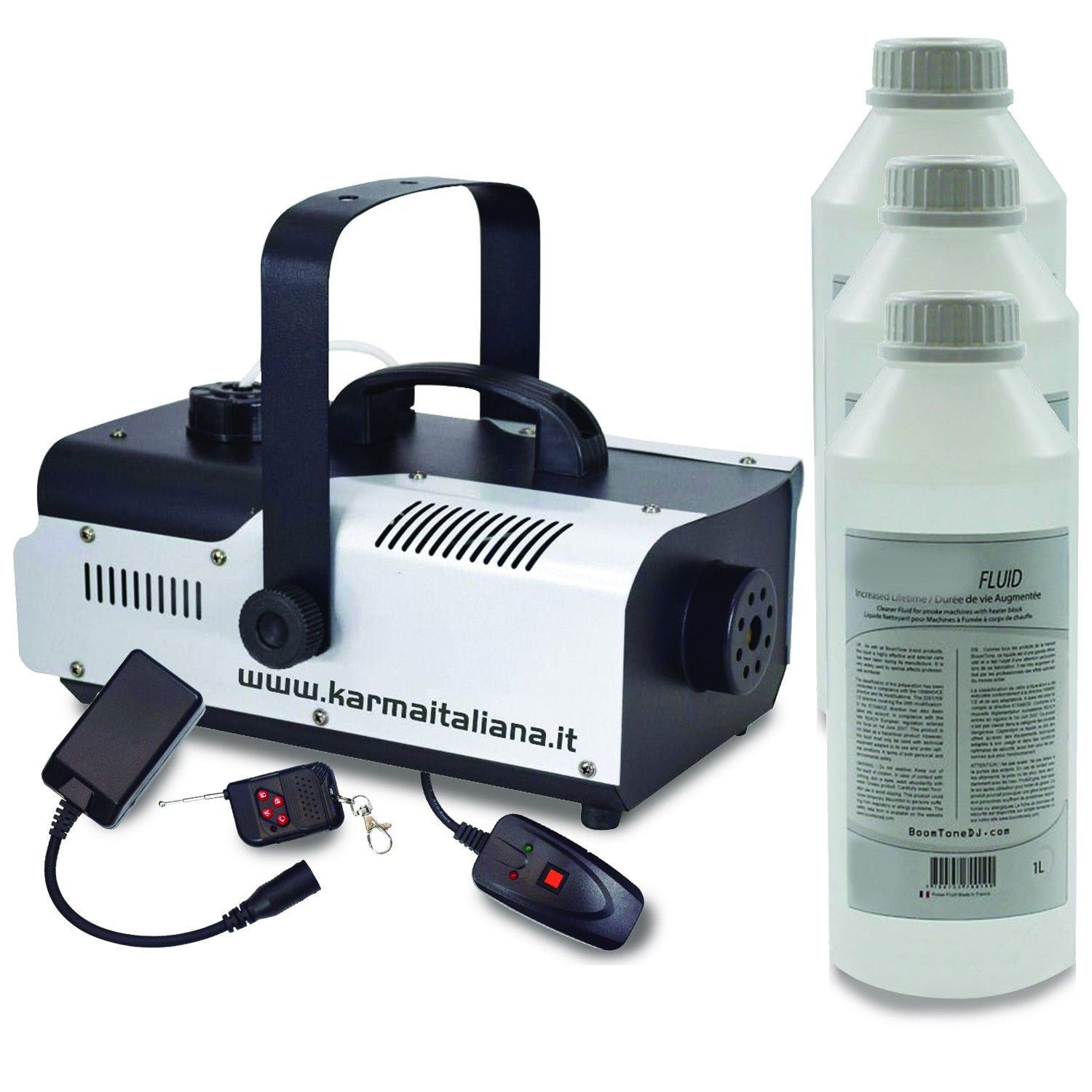 Karma DJ902 Smoke Machine - 900W FOGGER, 1L Capacity, Wireless/Wireless Remote - Up to 260 m³/min of Smoke - 3L INCLUDED