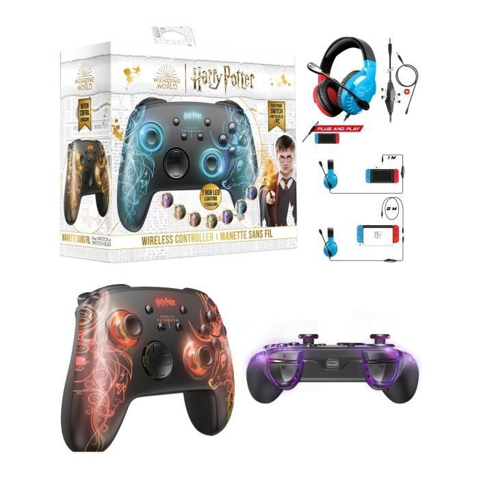 Nintendo Switch Patronus Harry Potter Lightsabers Controller - RGB Lighting, Wireless, 12.5-Hour Battery Life