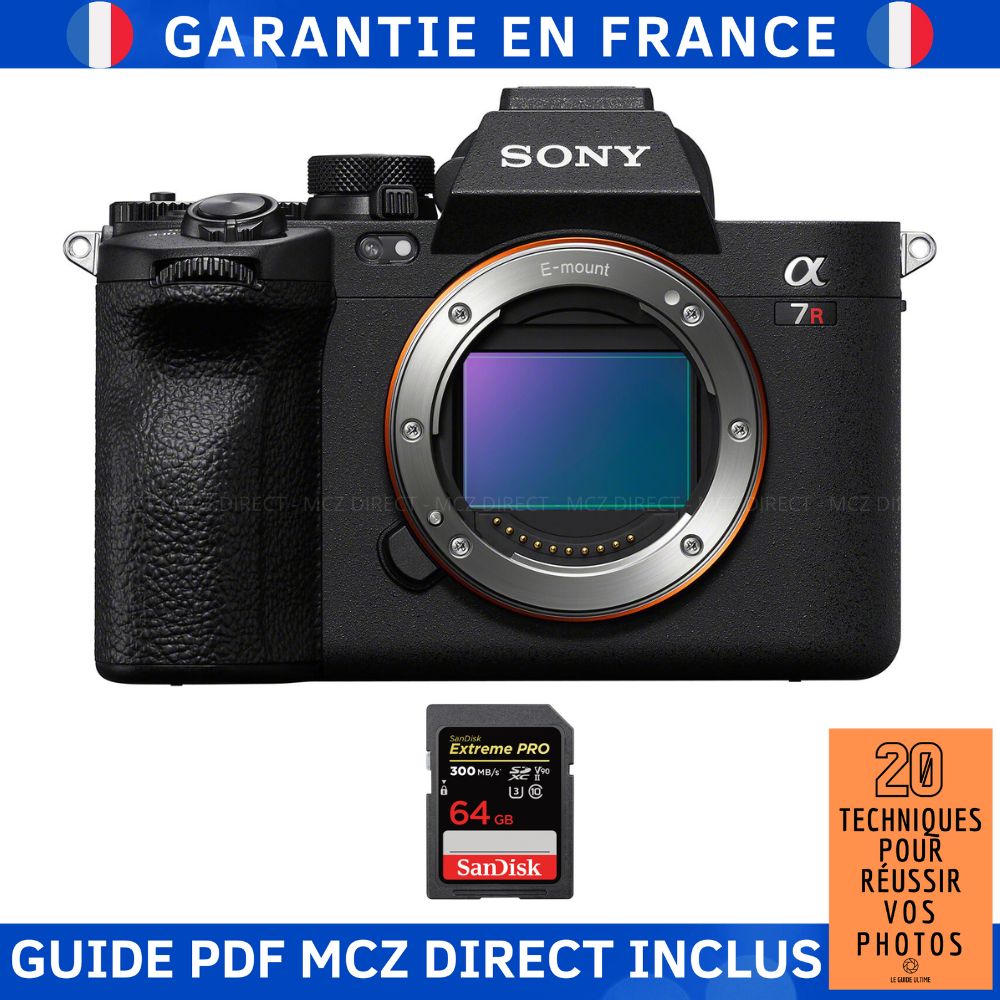 Sony A7R V + 1 SanDisk 64GB Extreme PRO UHS-II SDXC 300MB/s Memory Card + MCZ DIRECT '20 Techniques for Succeeding in Photography Guide PDF