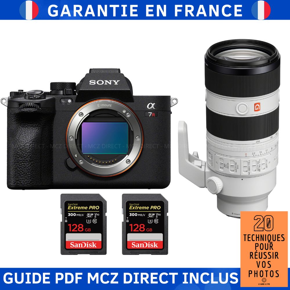 Sony A7R V + FE 70-200mm f/2.8 GM OSS II + 2 SanDisk 128GB Extreme PRO UHS-II SDXC 300 MB/s + Guide PDF MCZ DIRECT '20 Techniques for Succeeding in Photography