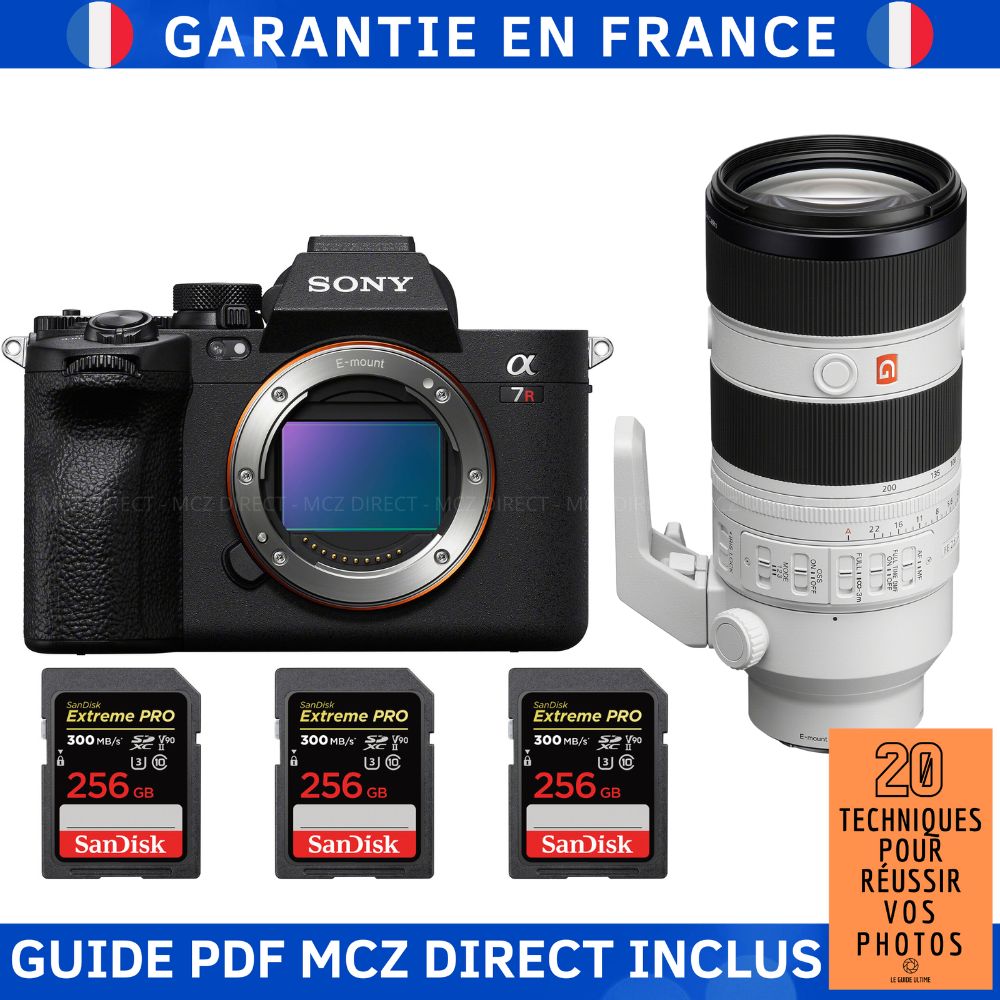 Sony A7R V + FE 70-200mm f/2.8 GM OSS II + 3x SanDisk 256GB Extreme PRO UHS-II SDXC 300MB/s Memory Cards + MCZ DIRECT '20 Techniques for Succeeding in Your Photos Guide