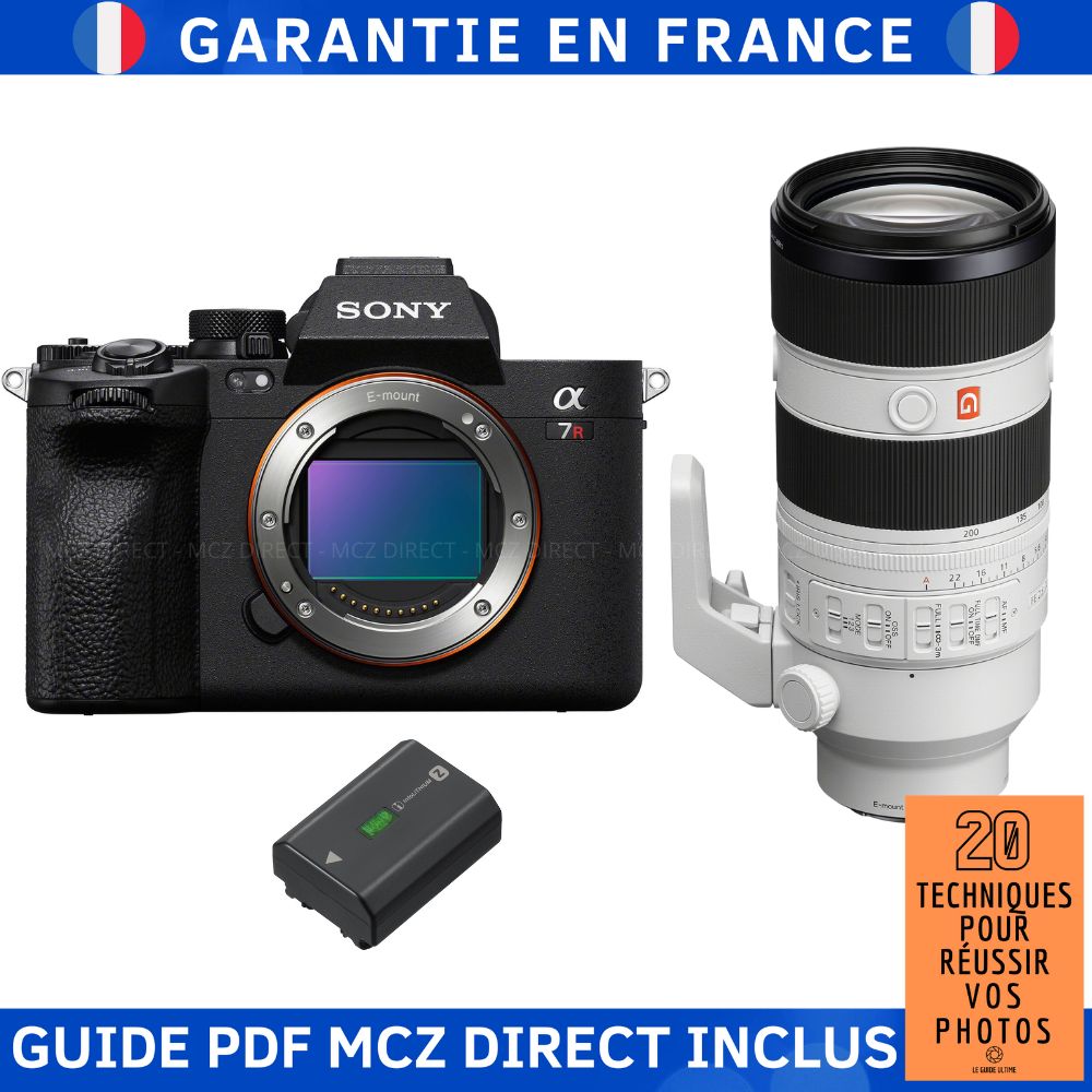 Sony A7R V + FE 70-200mm f/2.8 GM OSS II + 1 Sony NP-FZ100 + Guide PDF MCZ DIRECT '20 Techniques for Succeeding in Your Photos