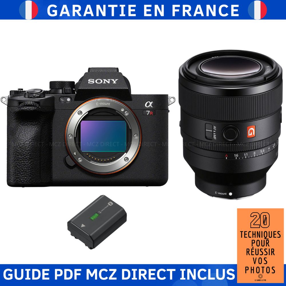 Sony A7R V + FE 50mm f/1.2 GM Lens + 1x Sony NP-FZ100 Battery + MCZ DIRECT '20 Techniques Guide