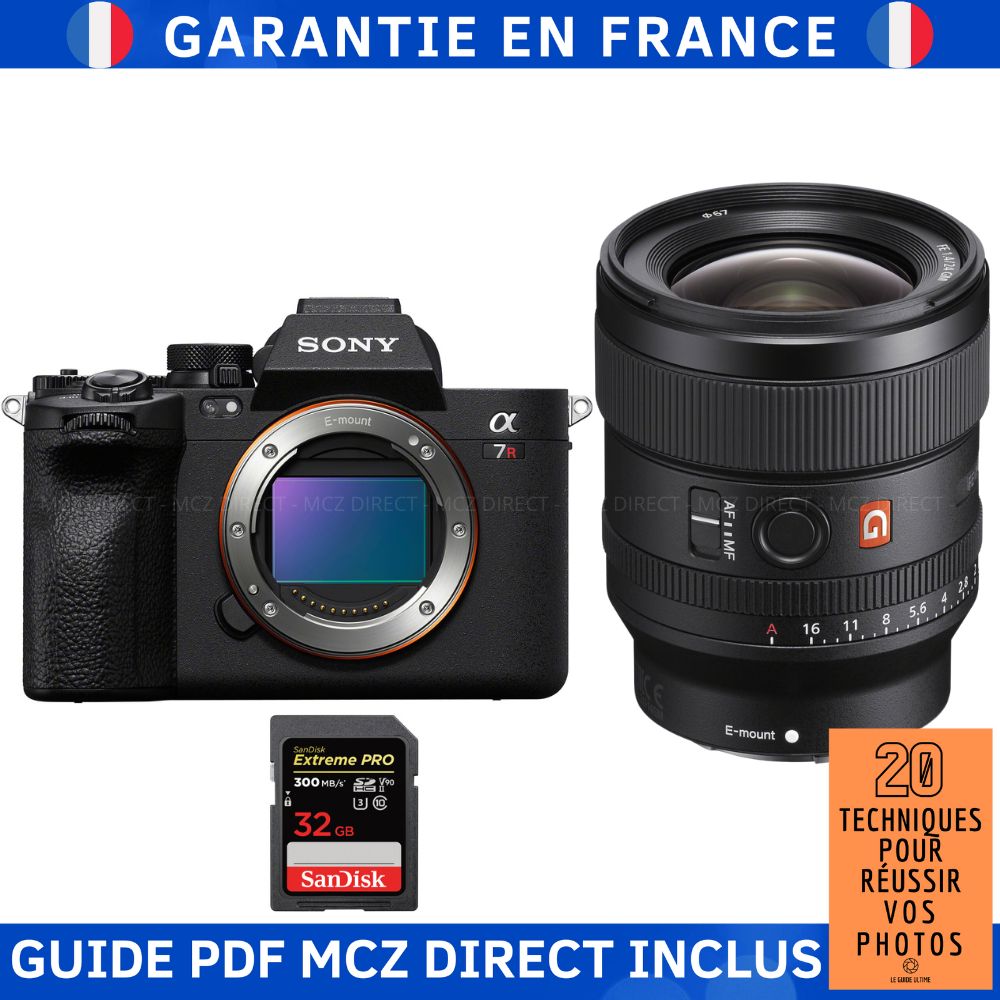 Sony A7R V Camera Kit with FE 24mm f/1.4 GM Lens and 32GB SanDisk Extreme PRO SD Card