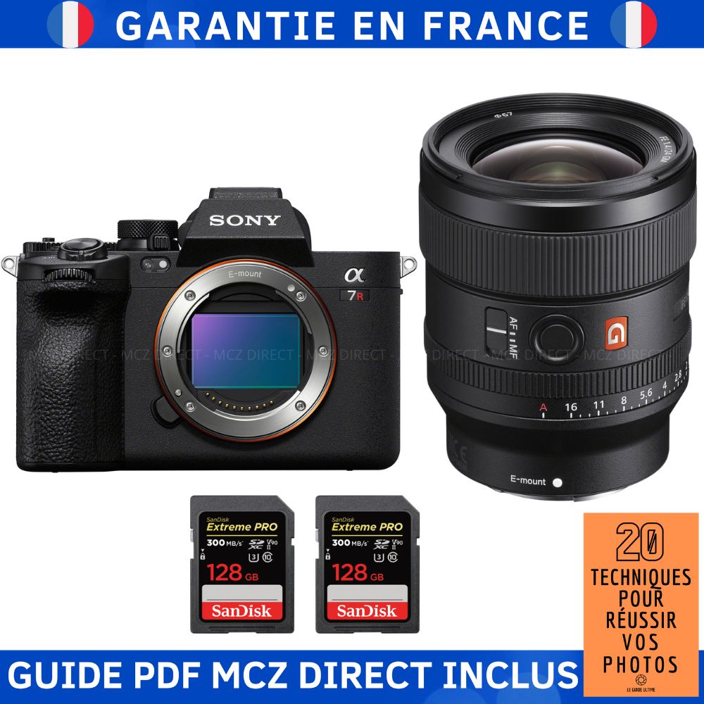 Sony A7R V + FE 24mm f/1.4 GM + 2 SanDisk 128GB Extreme PRO UHS-II SDXC 300MB/s Memory Cards + MCZ DIRECT '20 Techniques for Succeeding in Your Photos Guide