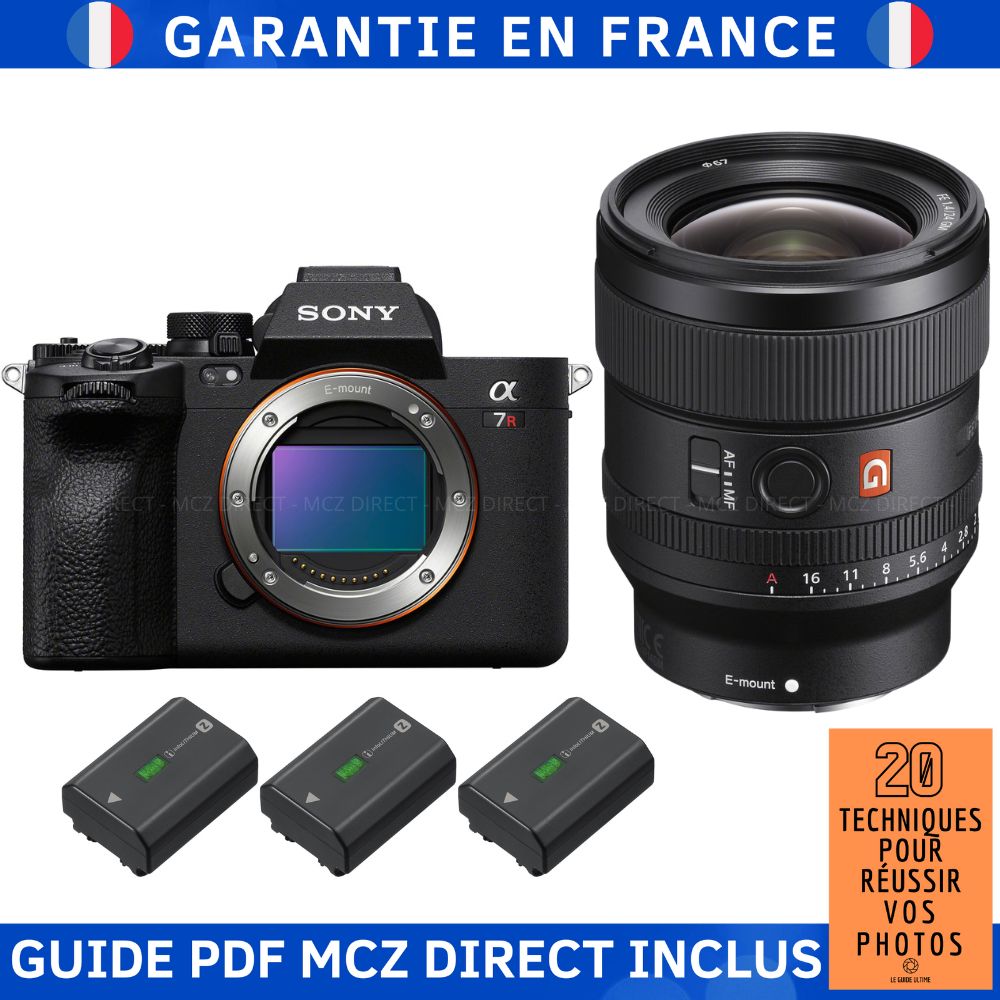 Sony A7R V + FE 24mm f/1.4 GM + 3 Sony NP-FZ100 + Guide PDF MCZ DIRECT '20 Techniques to Succeed in Your Photos
